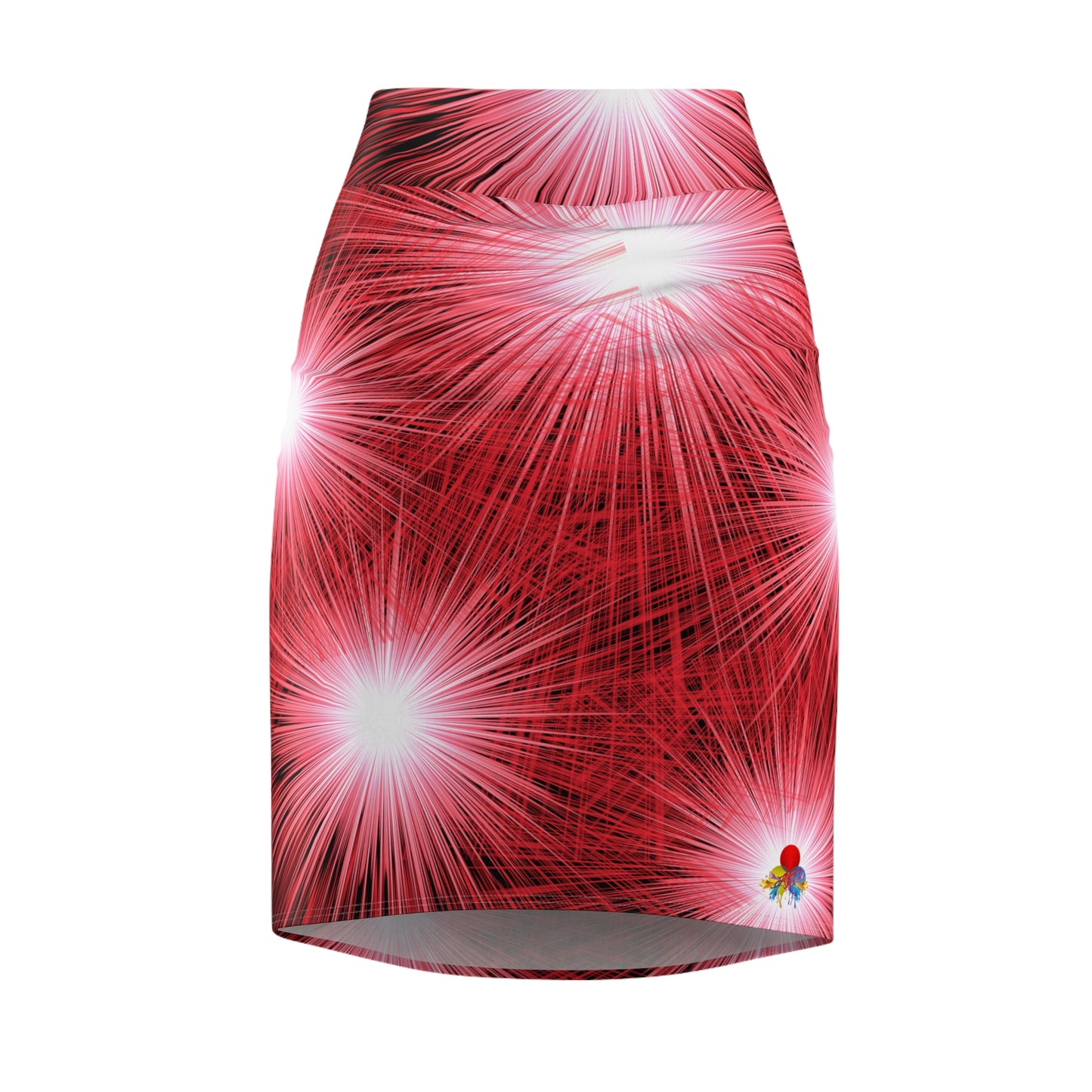 Fireworks burst Pencil Skirt- black