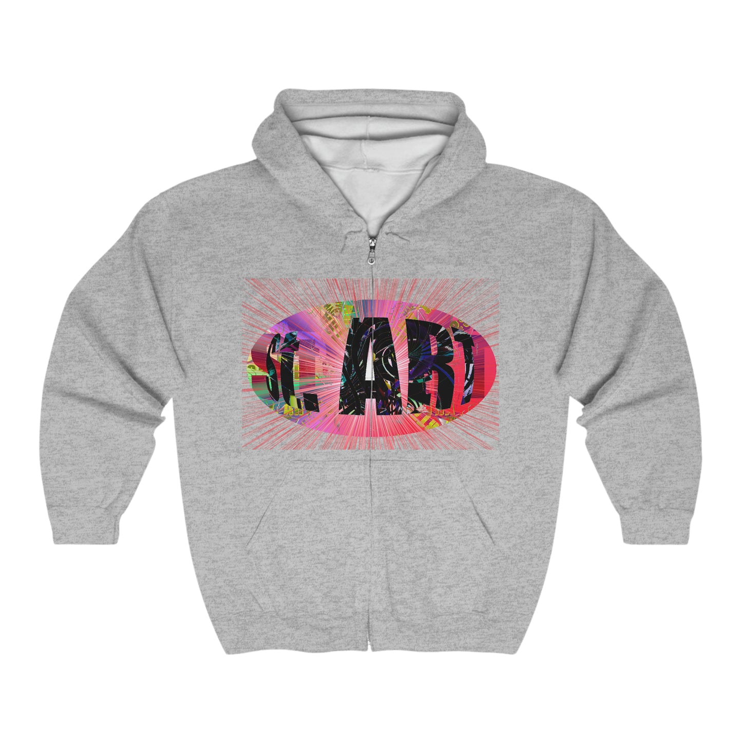 St.ART Red Burst Full Zip Hooded Sweatshirt