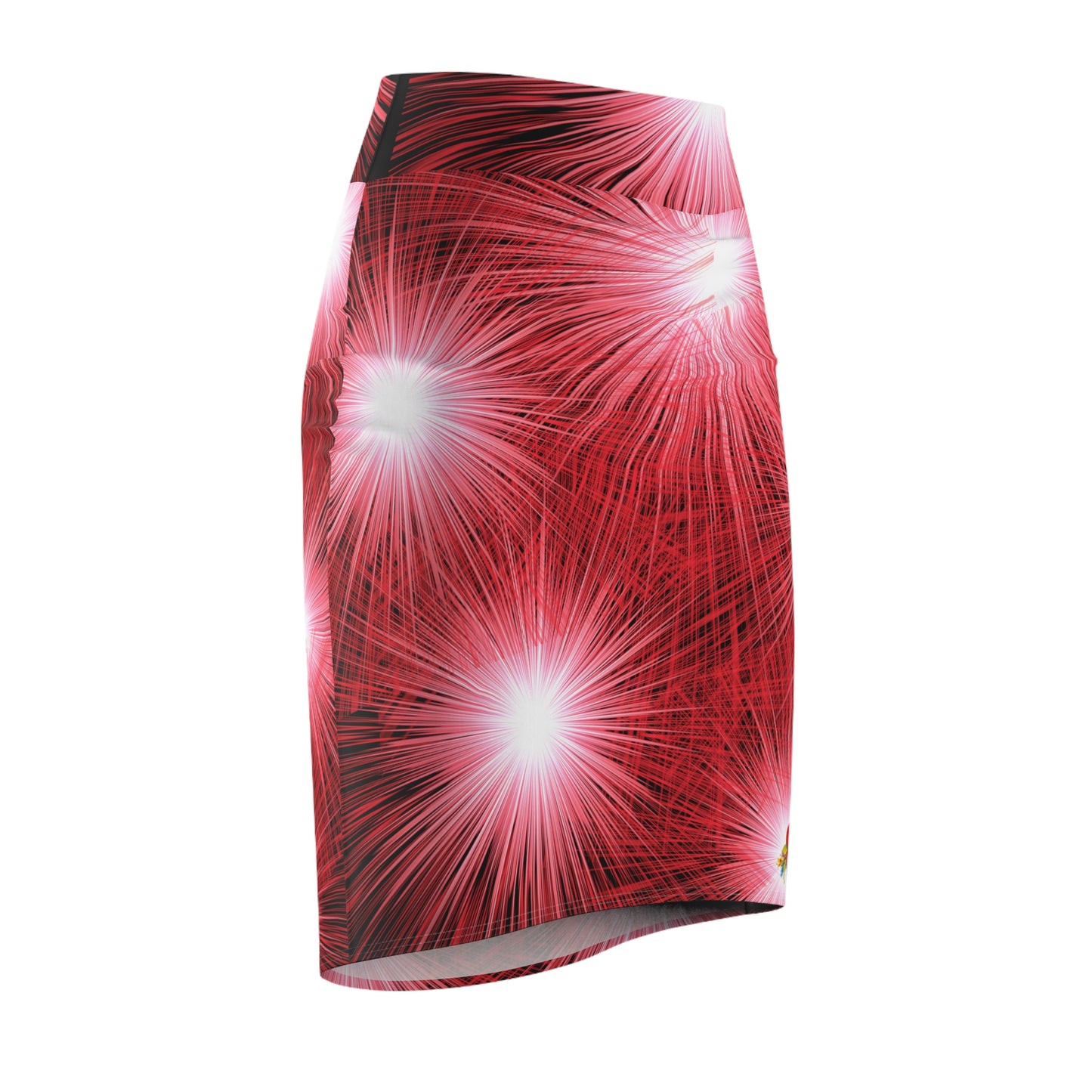 Fireworks burst Pencil Skirt- black