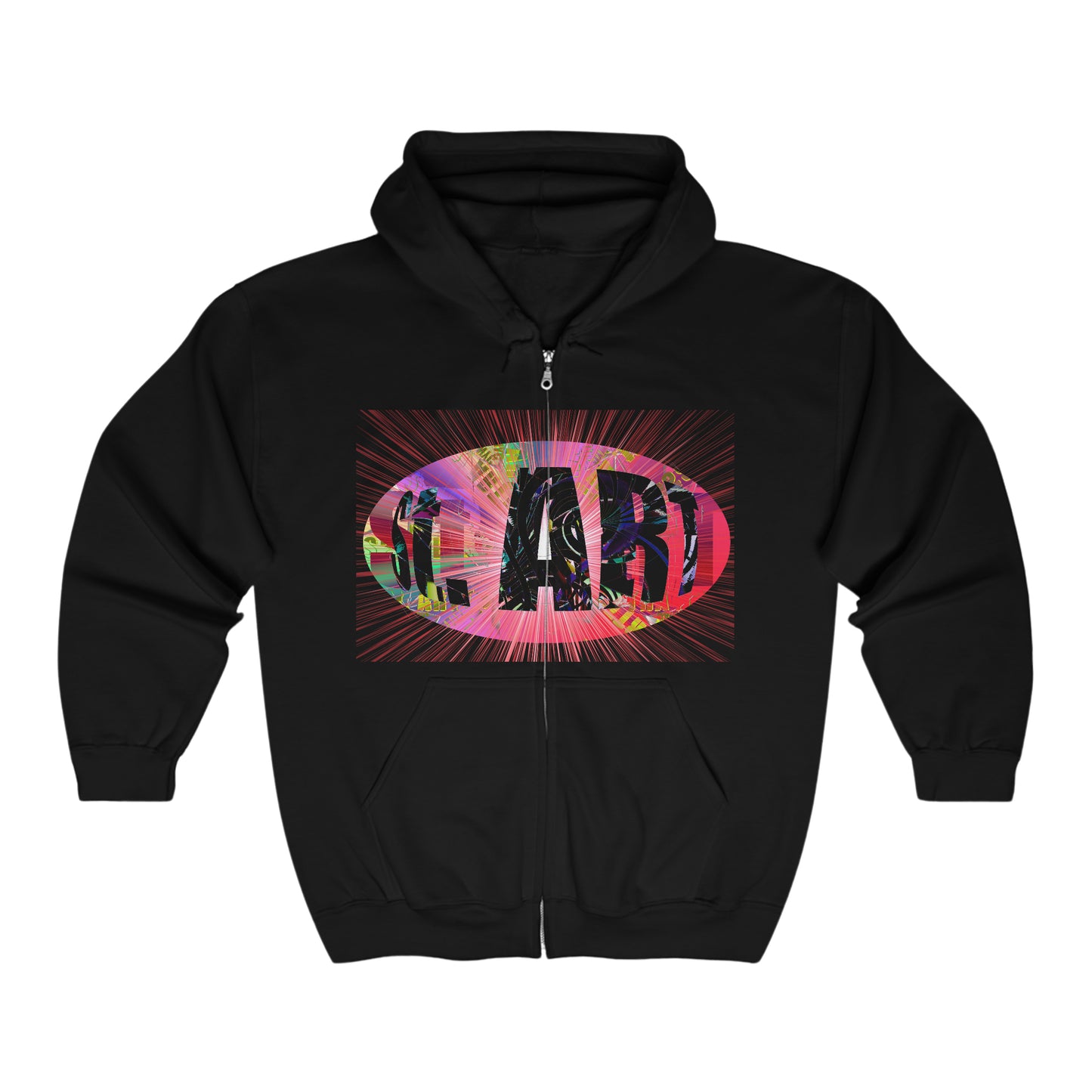 St.ART Red Burst Full Zip Hooded Sweatshirt