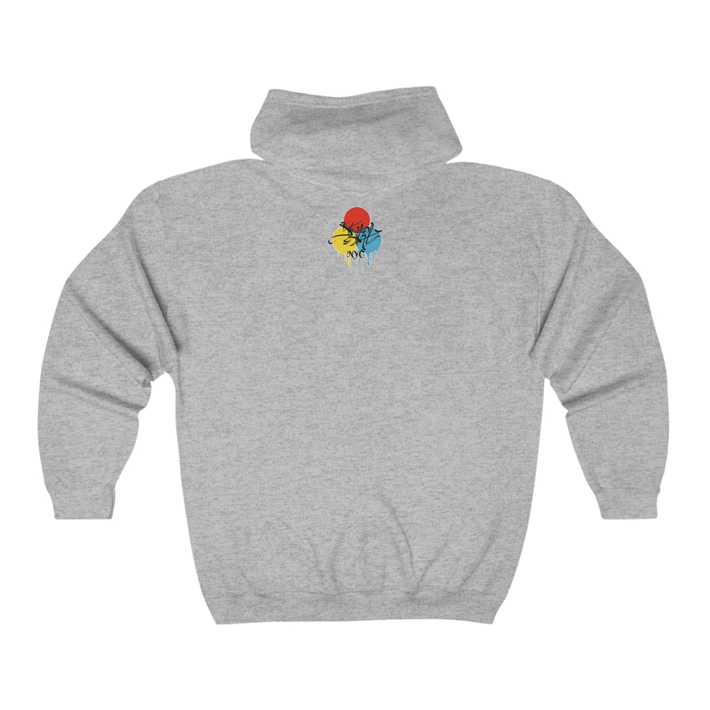 St.ART Red Burst Full Zip Hooded Sweatshirt