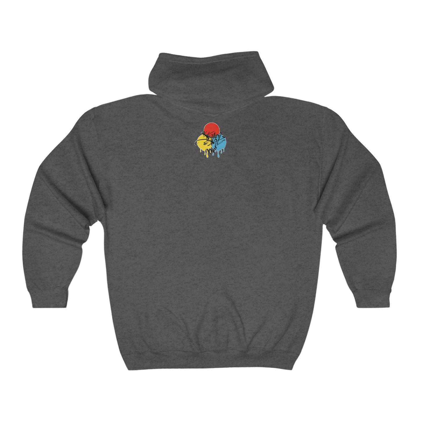 St.ART Red Burst Full Zip Hooded Sweatshirt