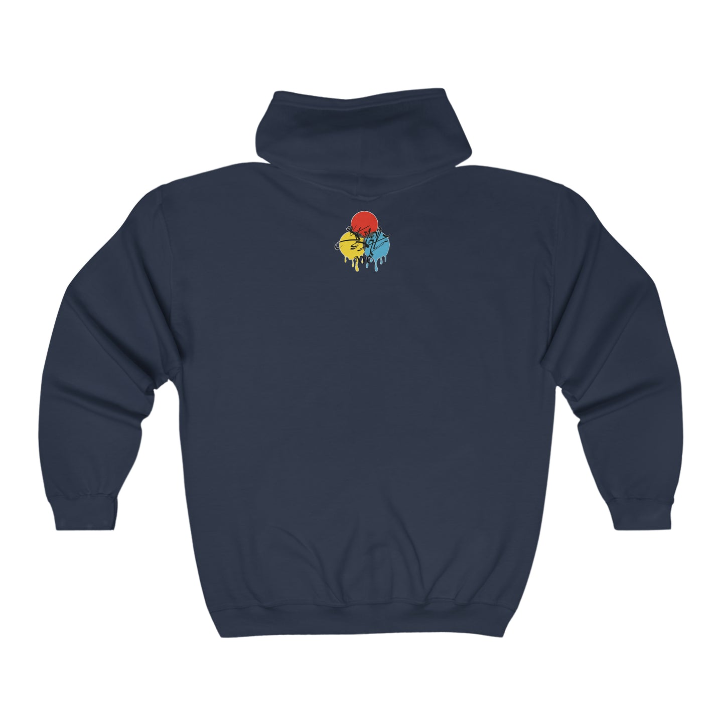 St.ART Red Burst Full Zip Hooded Sweatshirt