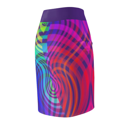 Rainbow Swirl Pencil Skirt -Purple
