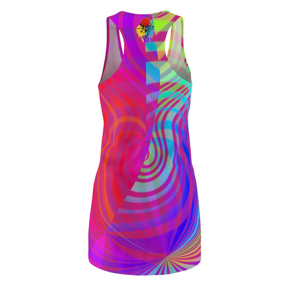 Rainbow swirl Racerback Dress - Pink