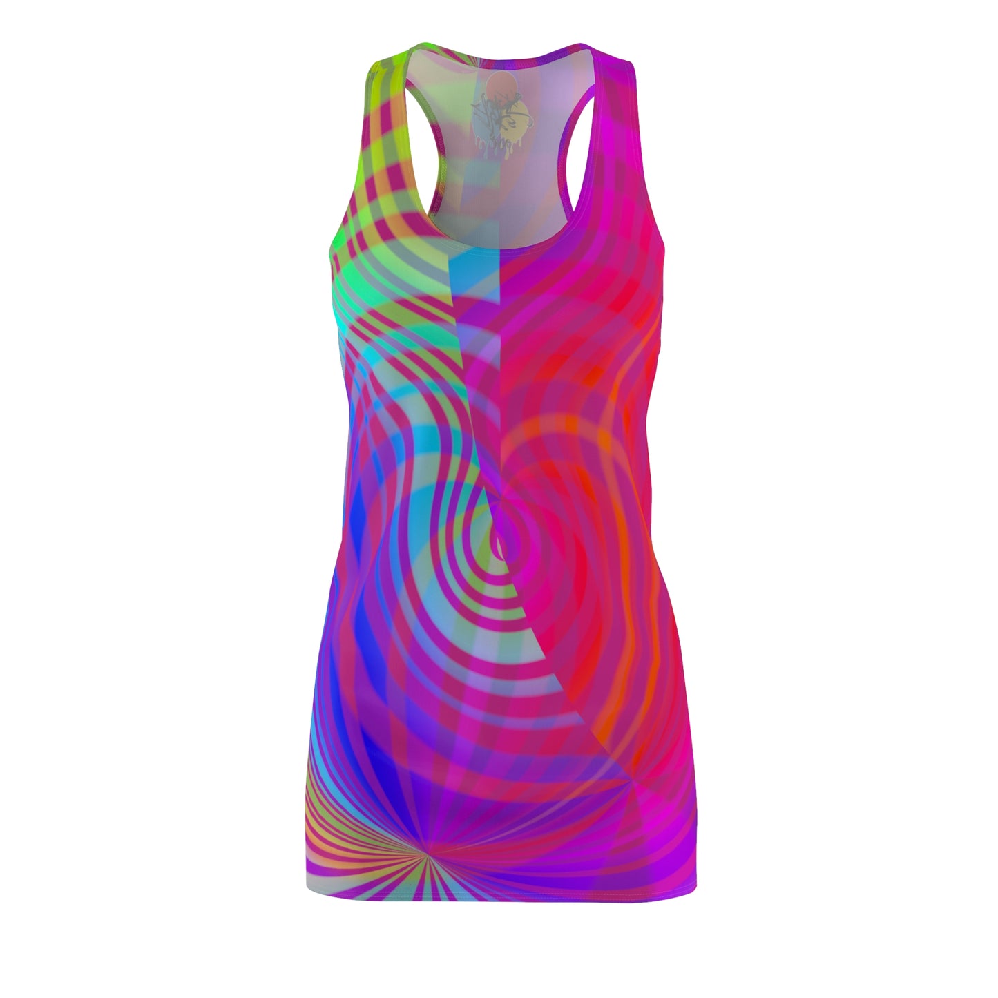 Rainbow swirl Racerback Dress - Pink