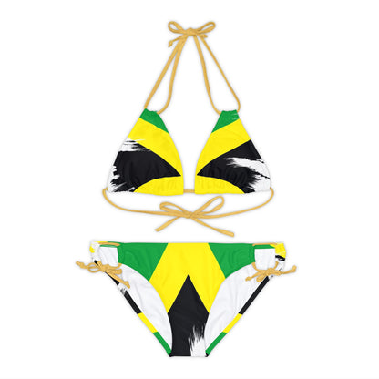 Strappy Jamaican Flag Bikini Set