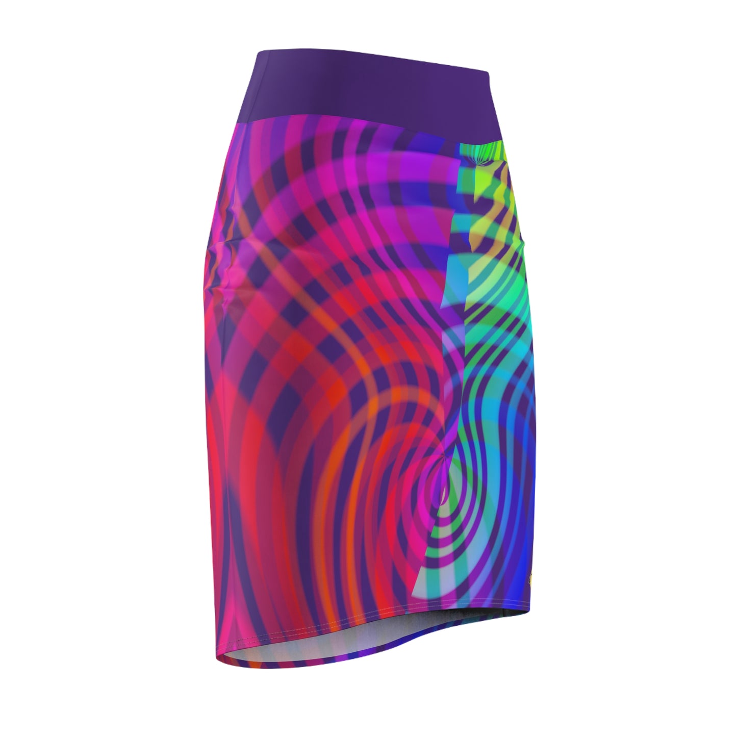 Rainbow Swirl Pencil Skirt -Purple