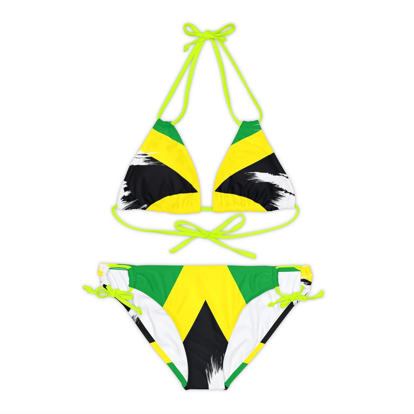 Strappy Jamaican Flag Bikini Set
